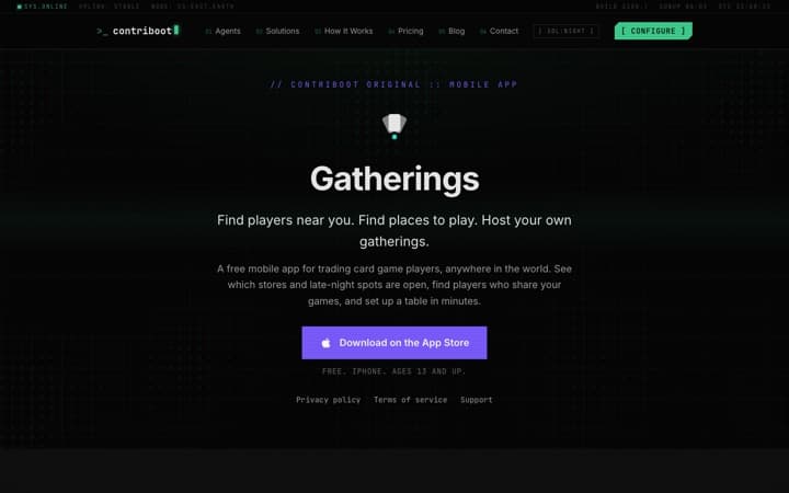 Gatherings, native ios app: desktop view